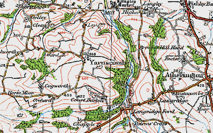 Old map of Langley Barton in 1919
