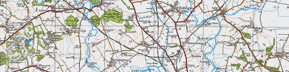 Old map of Yarnton Ho in 1919