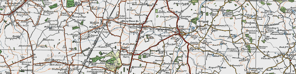 Old map of Yaxley in 1921