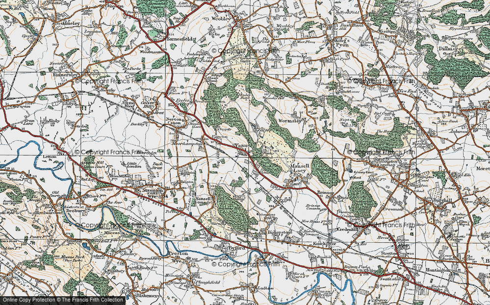 Old Map of Yazor, 1920 in 1920
