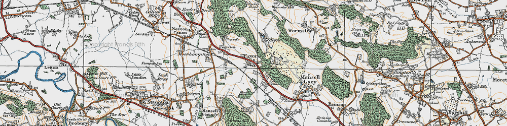 Old map of Yazor in 1920