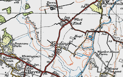 Old map of Yeading in 1920