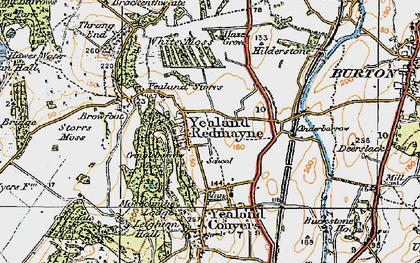 Old map of Yealand Redmayne in 1925