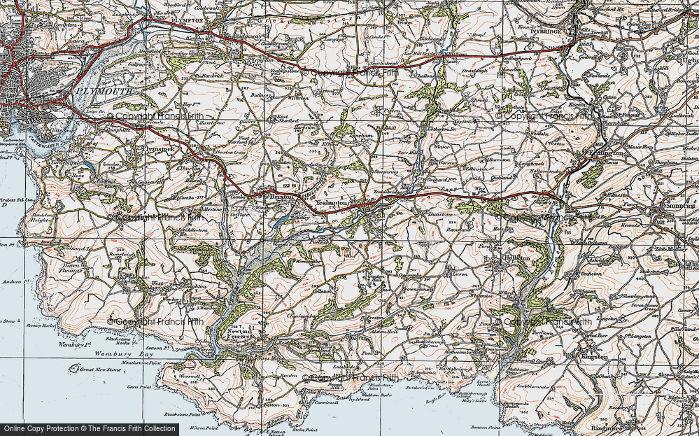 Old Map of Yealmpton, 1919 in 1919