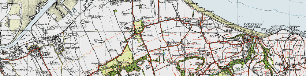 Old map of Yearby in 1925