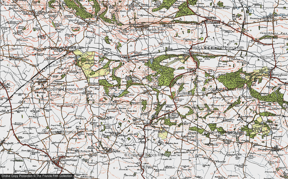 Old Map of Yearsley, 1925 in 1925