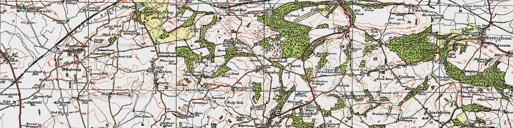 Old map of Yearsley Moor in 1925