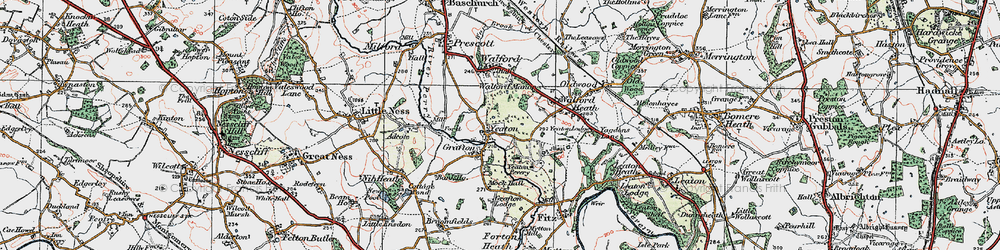 Old map of Adcote Mill in 1921