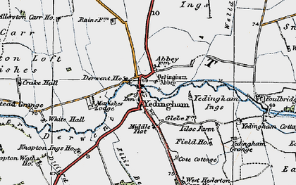 Old map of Yedingham in 1925