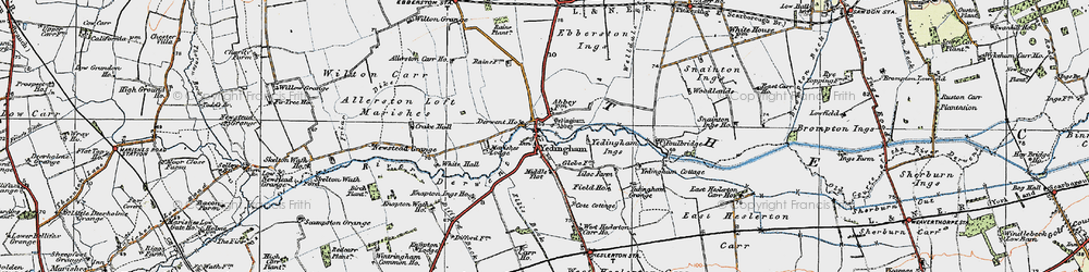 Old map of Yedingham Ings in 1925