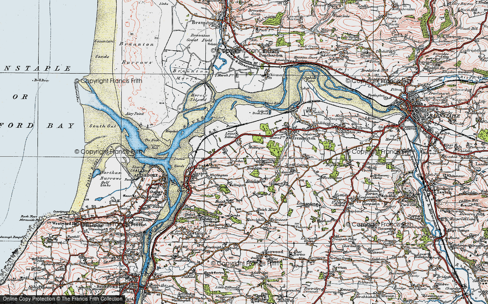 Old Map of Yelland, 1919 in 1919