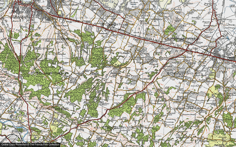 Old Map of Yelsted, 1921 in 1921
