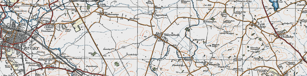 Old map of Yelvertoft in 1920