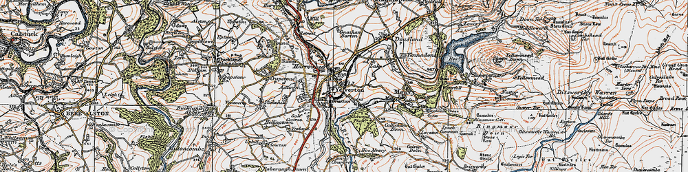 Old map of Yelverton in 1919