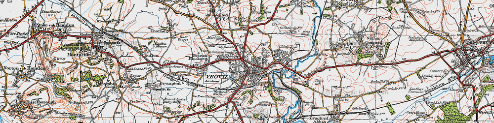 Old map of Yeovil in 1919