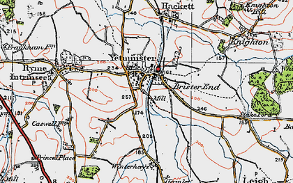 Old map of Yetminster in 1919