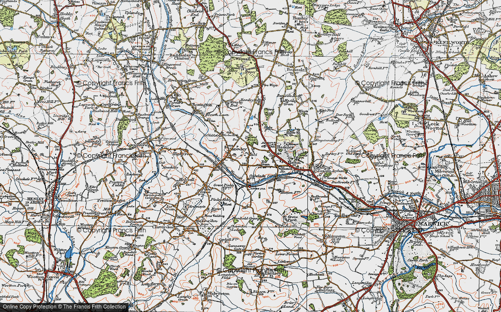 Old Map of Yew Green, 1919 in 1919