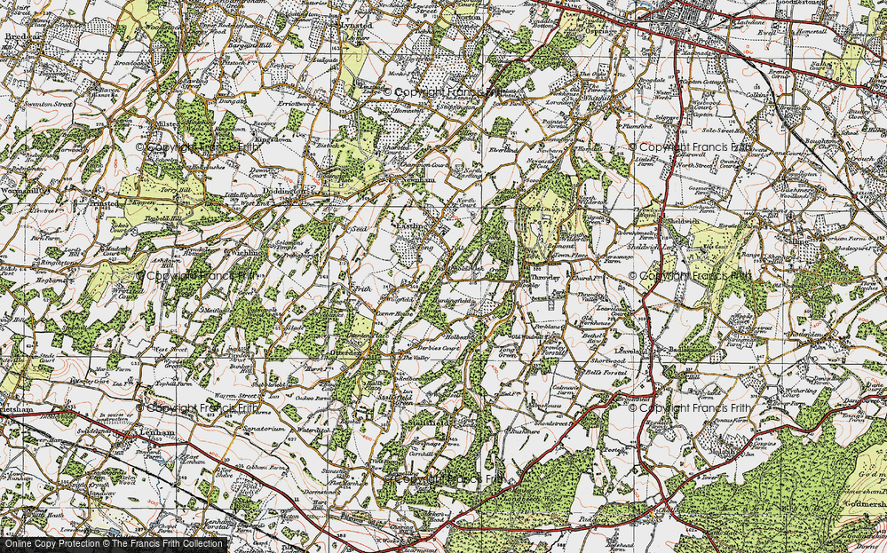 Old Map of Yewhedges, 1921 in 1921