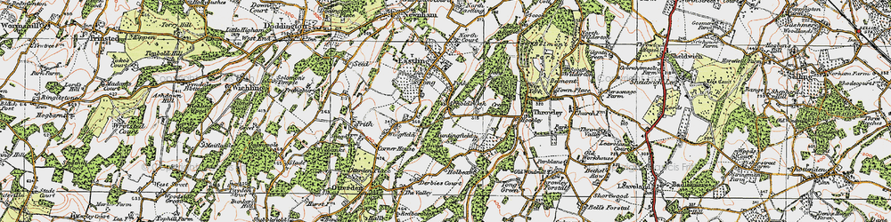 Old map of Yewhedges in 1921