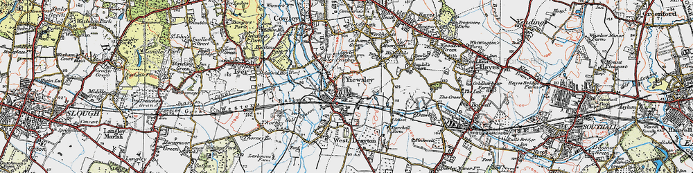 Old map of Yiewsley in 1920