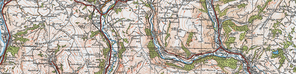 Old map of Ynysddu in 1919
