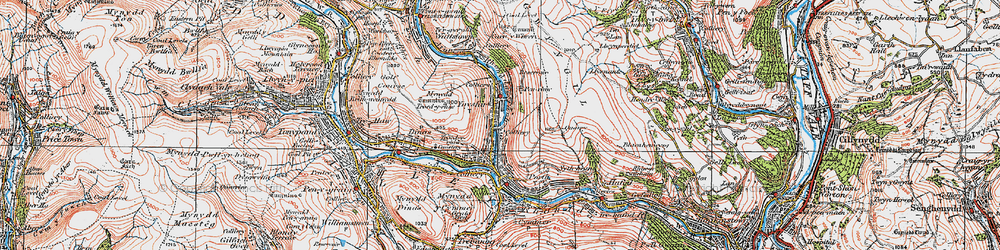 Old map of Ynyshir in 1922