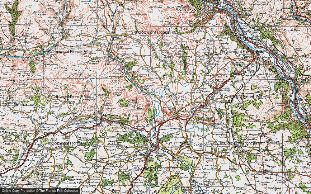 Old Map of Historic Map covering Ely River in 1922