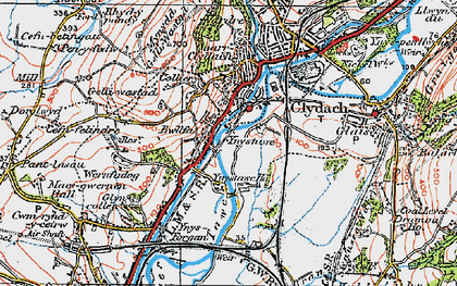 Old map of Ynystawe in 1923