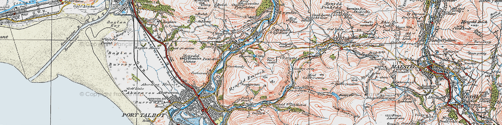 Old map of Ynysygwas in 1922