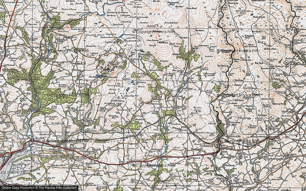 Old Map of Yondertown, 1919 in 1919