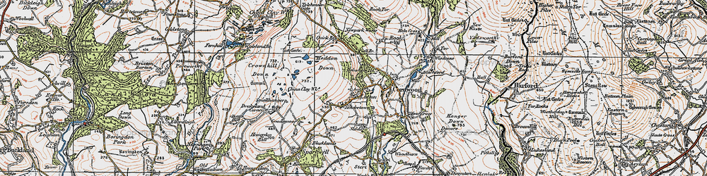 Old map of Yondertown in 1919