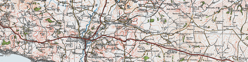 Old map of Yondover in 1919