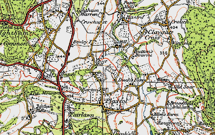 Old map of Yopps Green in 1920