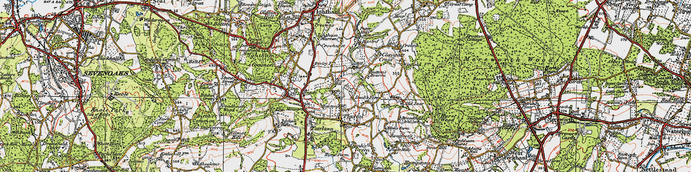 Old map of Yopps Green in 1920