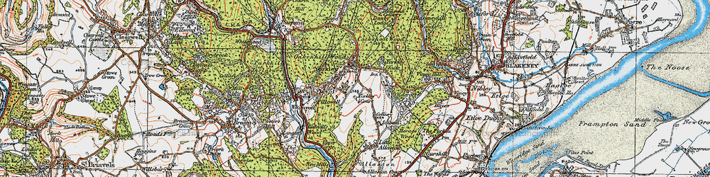 Old map of Yorkley in 1919