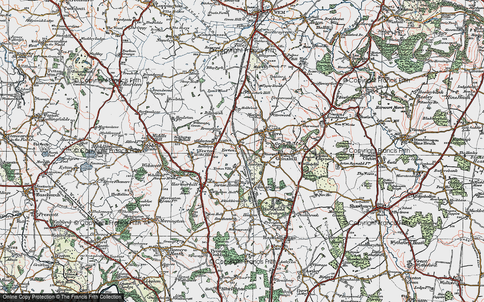 Old Map of Yorton, 1921 in 1921