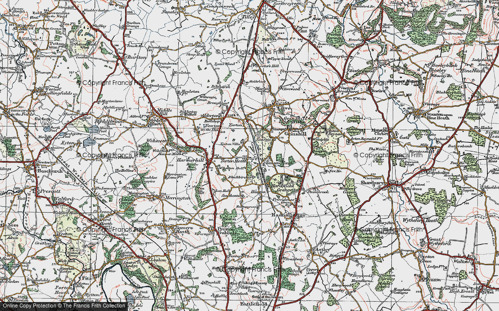 Old Map of Yorton Heath, 1921 in 1921