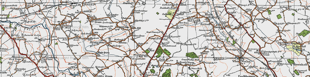 Old map of Young's End in 1921