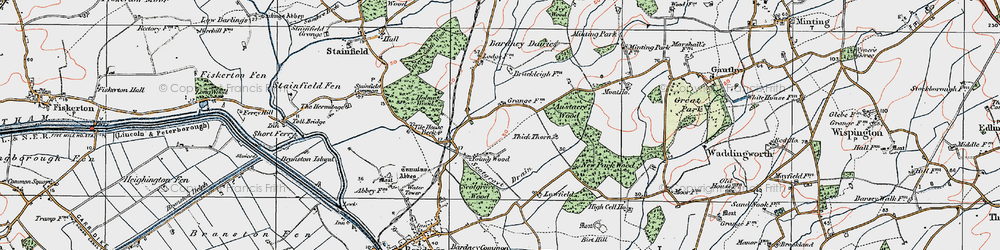 Old map of Young Wood in 1923