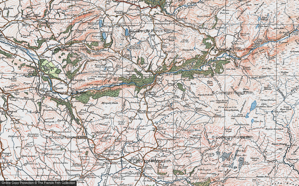 Old Map of Ysbyty Ystwyth, 1922 in 1922