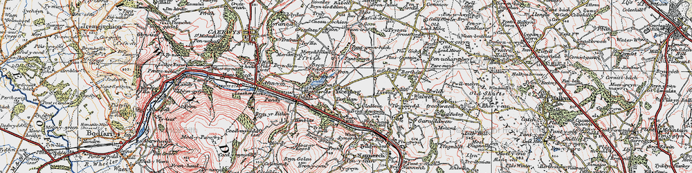 Old map of Ysceifiog in 1924