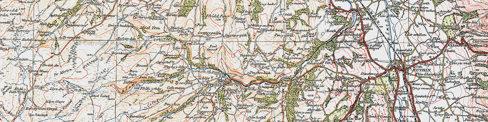 Old map of Ysgeibion in 1922
