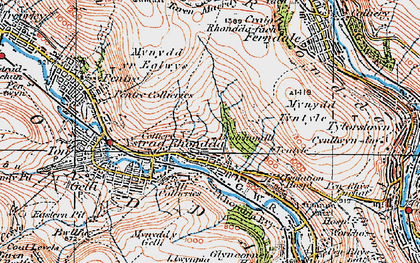 Old map of Ystrad in 1923