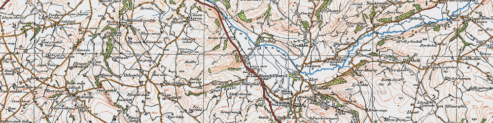 Old map of Brynog in 1923