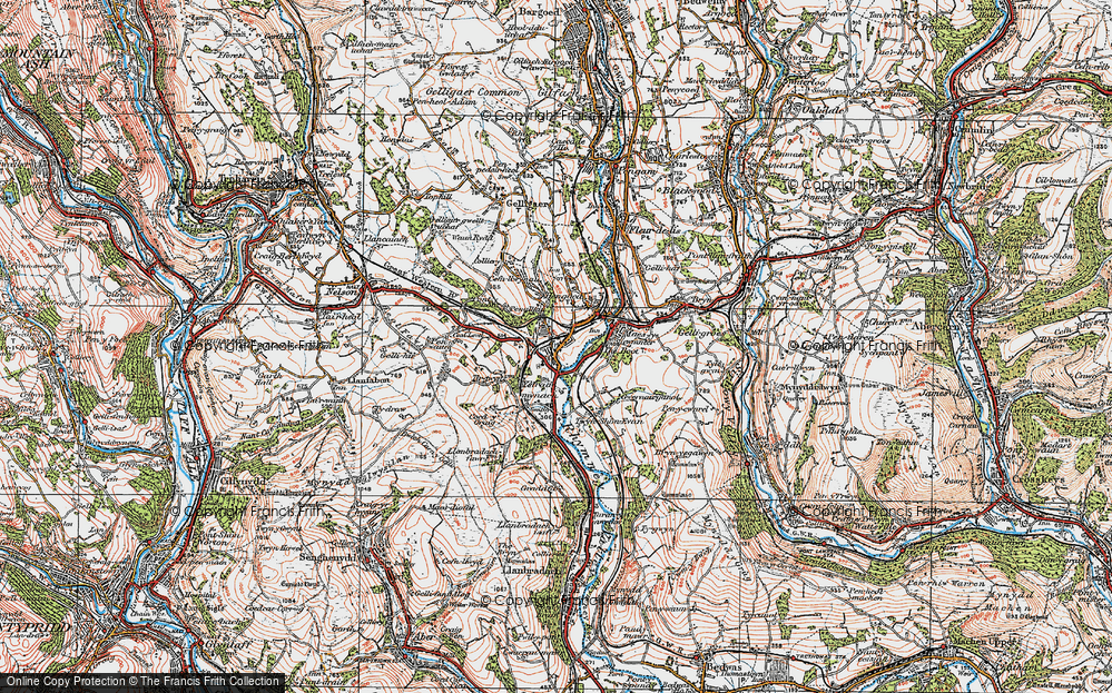 Old Map of Ystrad Mynach, 1919 in 1919
