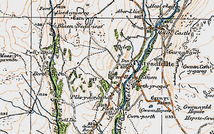 Old map of Ystradfellte in 1923
