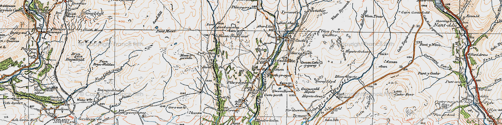 Old map of Blaen-nedd-Isaf in 1923