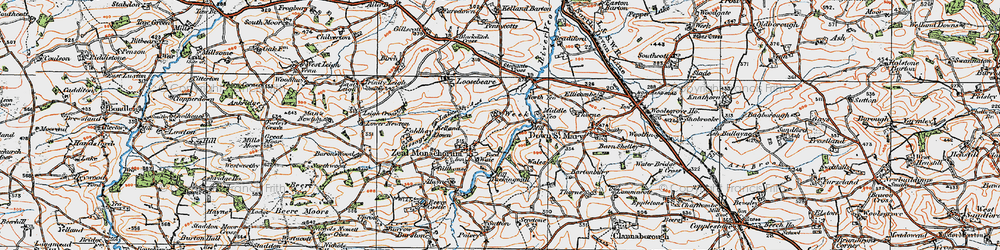 Old map of Zeal Monachorum in 1919