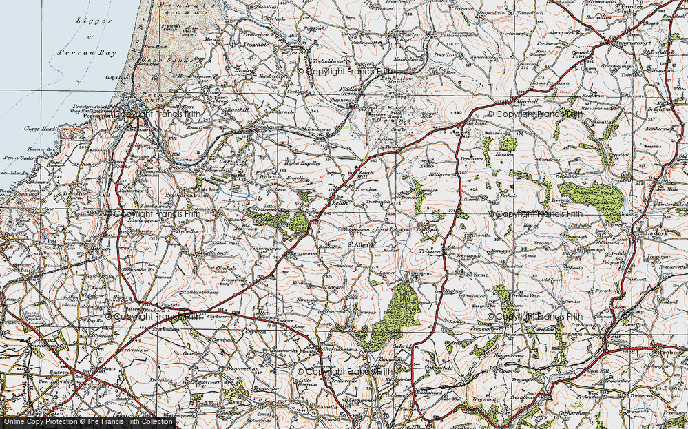 Old Map of Historic Map covering Boswellick in 1919
