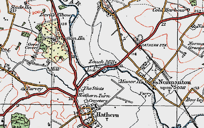 Old map of Zouch in 1921